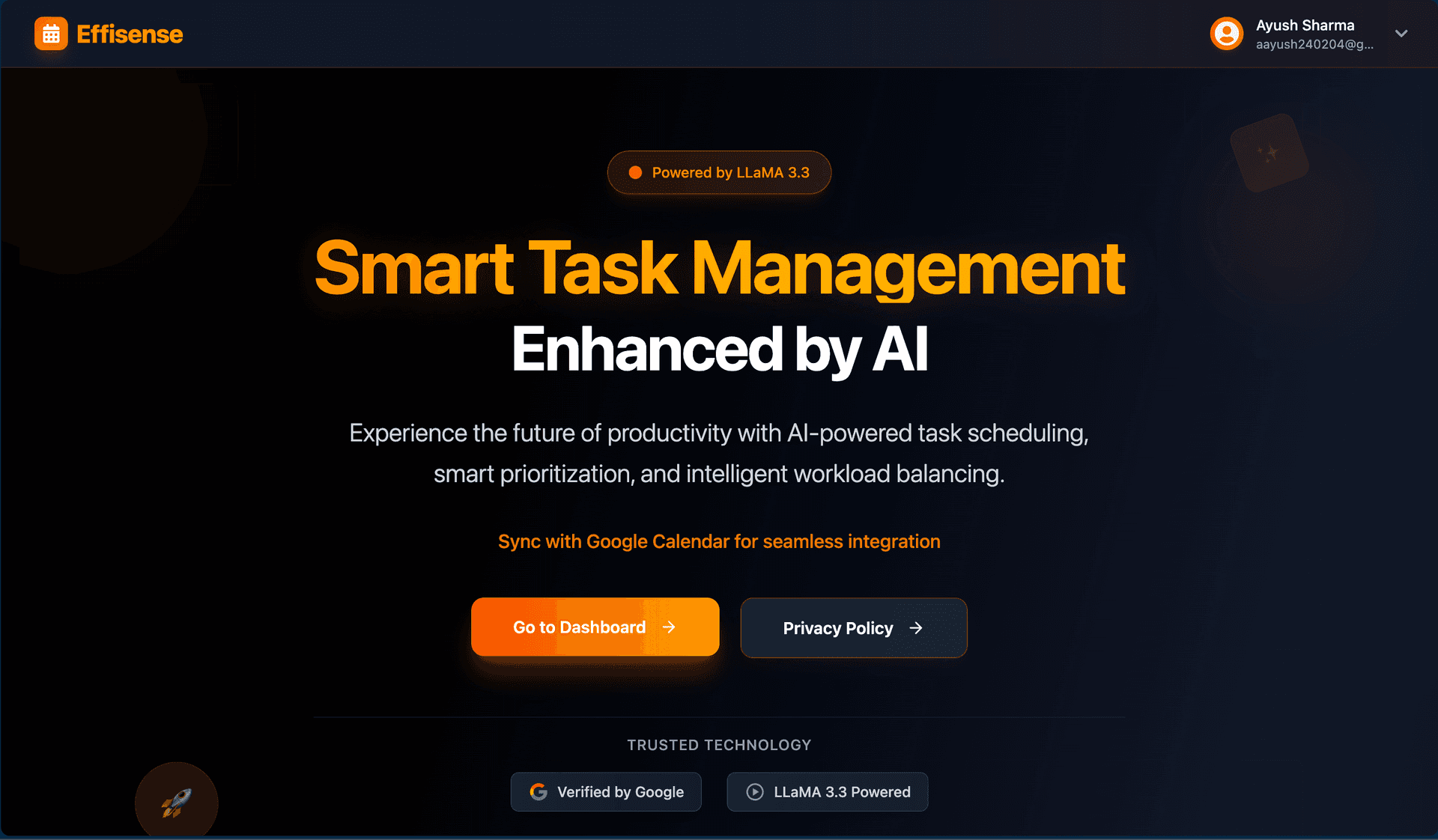 Effisense - Experience the future of productivity with AI-powered task scheduling, smart prioritization, and intelligent workload balancing.