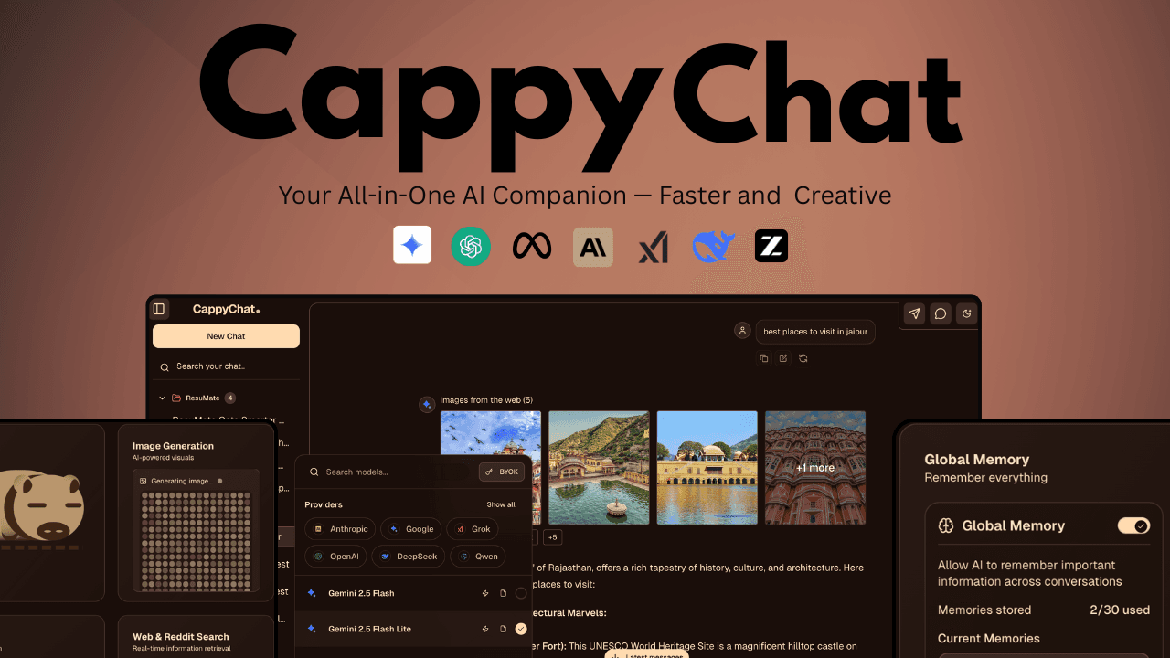 CappyChat - Fastest LLM chat on the planet right now, Multi Model and Realtime Sync too.
